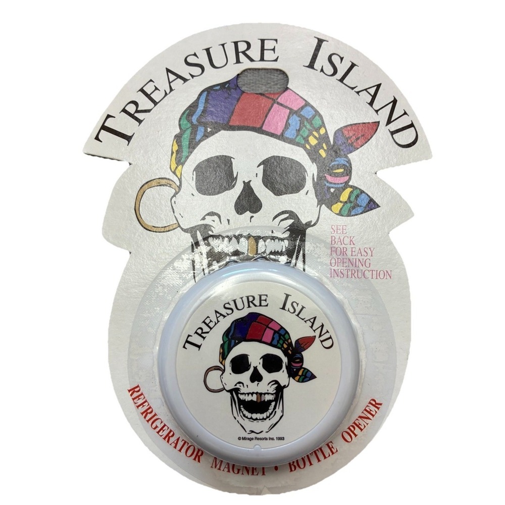 Vtg Treasure Island Las Vegas Refrigerator Magnet/Bottle Opener Casino 1997 NEW